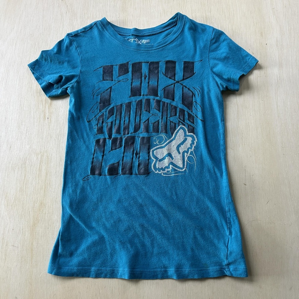 Fox Shirt Kids 8 Blue Riders Co Fox Head Graphic Tee T-Shirt Casual Top